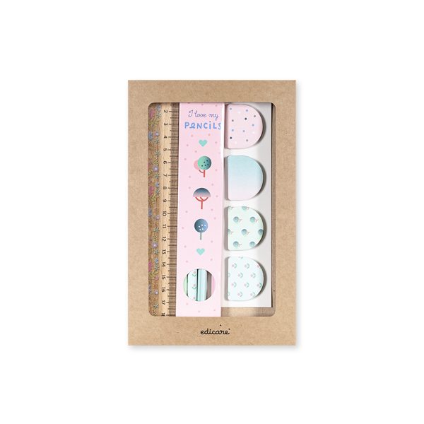 CONJUNTO STICKY LABELS / I LOVE MY PENCIL / RÉGUA