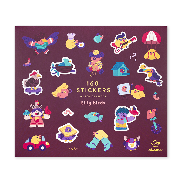 160 STICKERS SILLY BIRDS