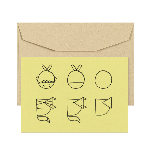 POSTCARD - I CAN'T DRAW - YELLOW